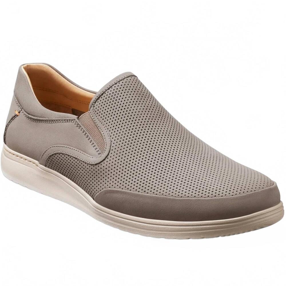 NEW SAMUEL HUBBARD men's olema slip-on shoes in mushroom nubuck